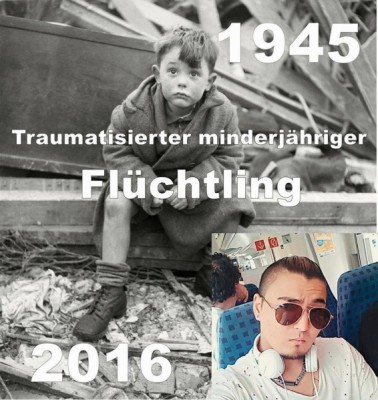 Traumatisierter minderjaehriger Fluechtling 1945 und 2016.jpg