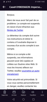 Réponse de twitter