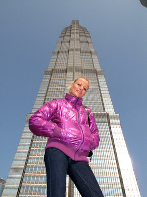 Sophie in front Jin Mao tower Shanghai.jpg